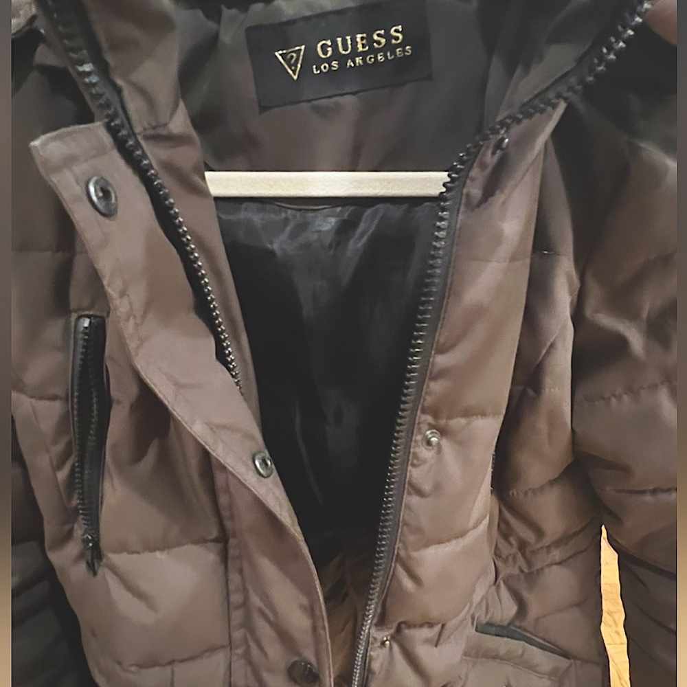 Guess Los Angeles, Size Small, Brown Slight Puff Winter Coat